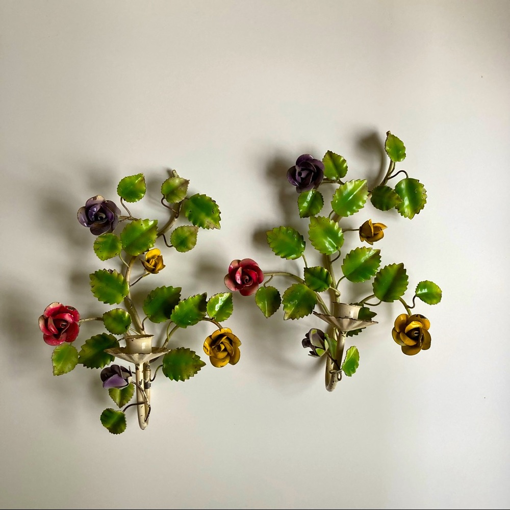 Pair of Vintage Candle Wall Sconces